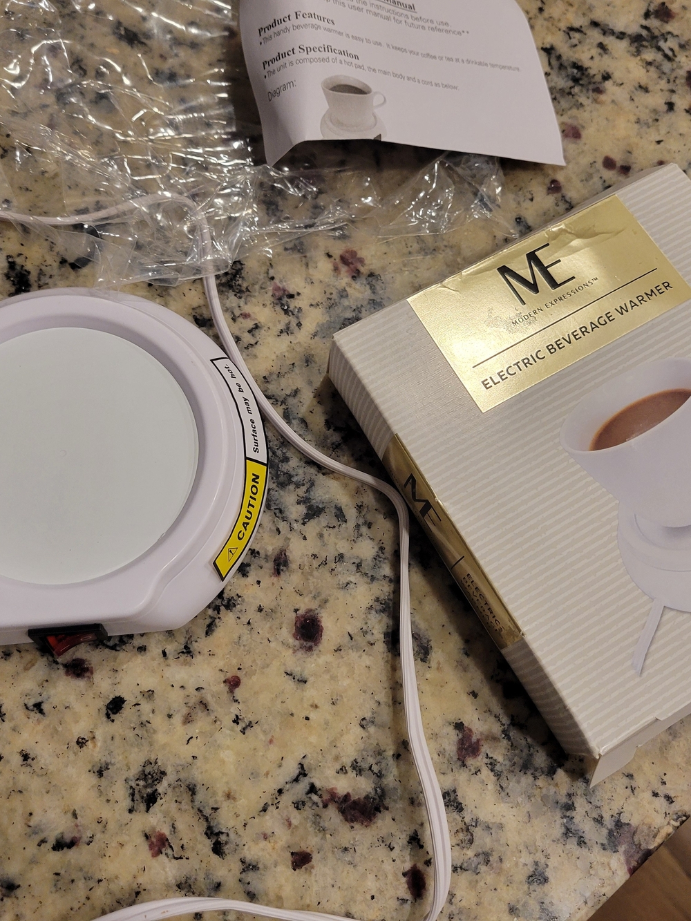 ME Makeover Essentials Electric Beverage Warmer - White
